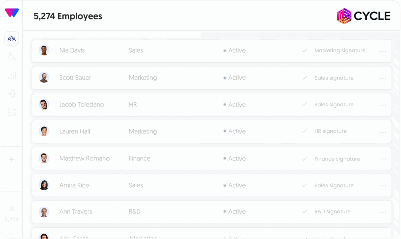 Apply signature company wide cycle