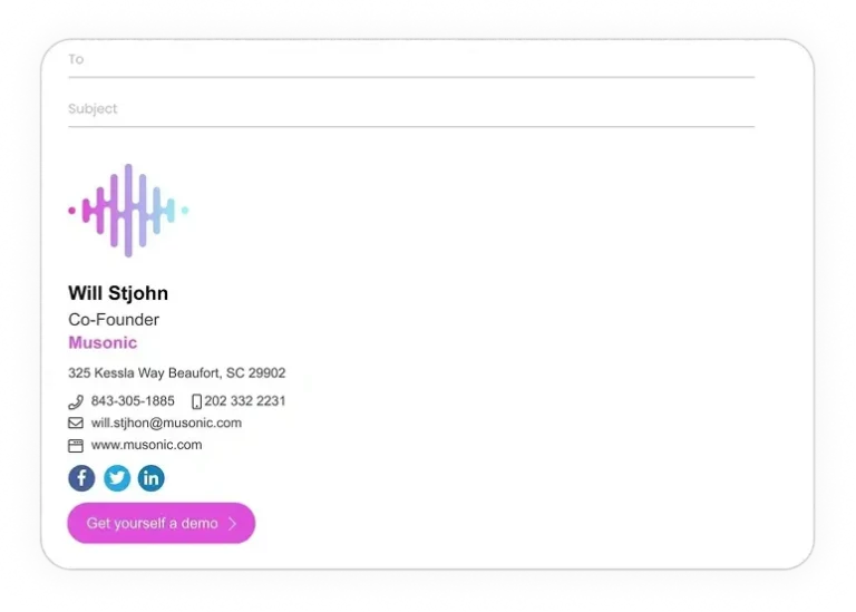branded business email signature example