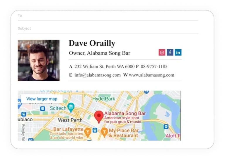 local business email signature example