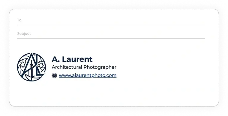 professional minimalistic creative email signature example