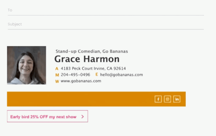 professional animated gif email signature example