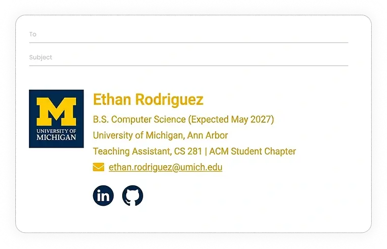 proper email signature for students