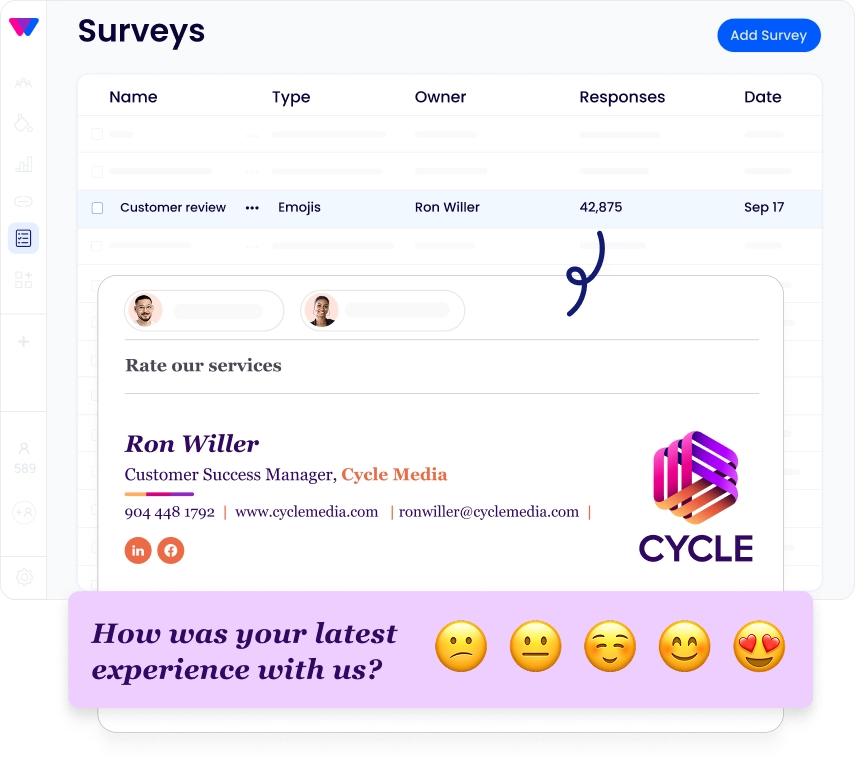 WiseStamp survey hero 