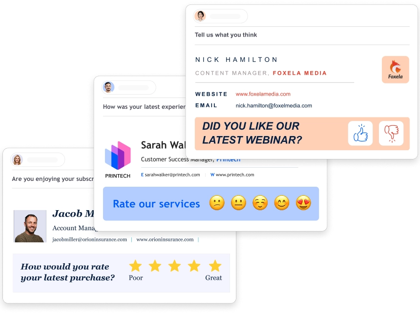 WiseStamp email signatures with surveys