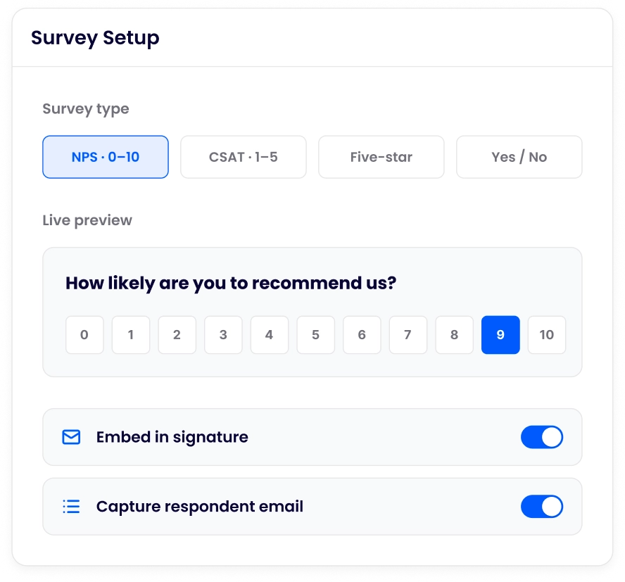WiseStamp survey setup