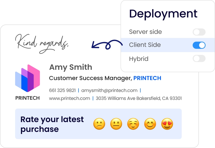 Exchange Email Signature Management Deployment Options: server-side, client-side, and hybrid