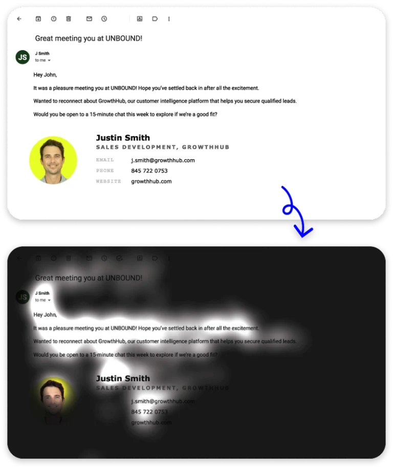 Experiment 2 email with headshot 1
