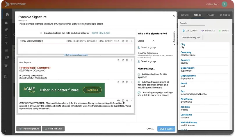 Crossware email signature editor UGI