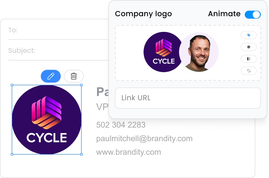 Easily add your logo and headshot to your email signature