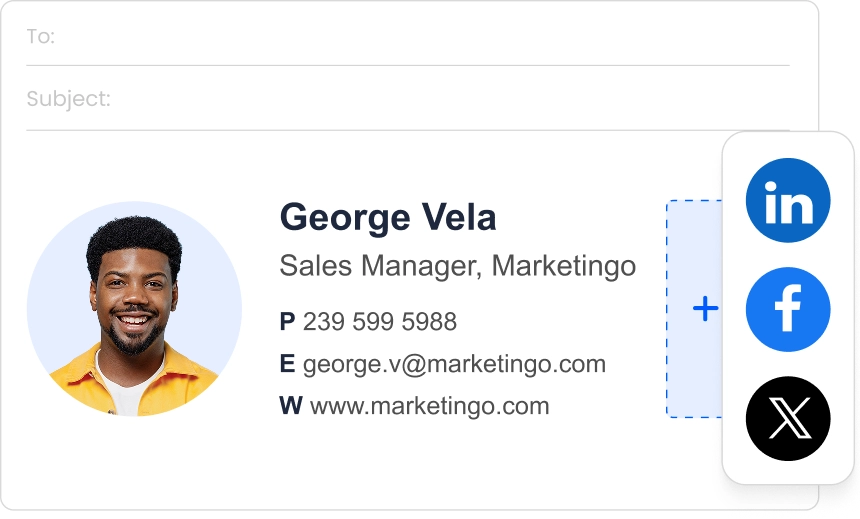 Easily add social icons and links to your email signature