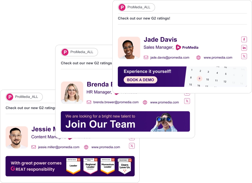 different banners for different departments